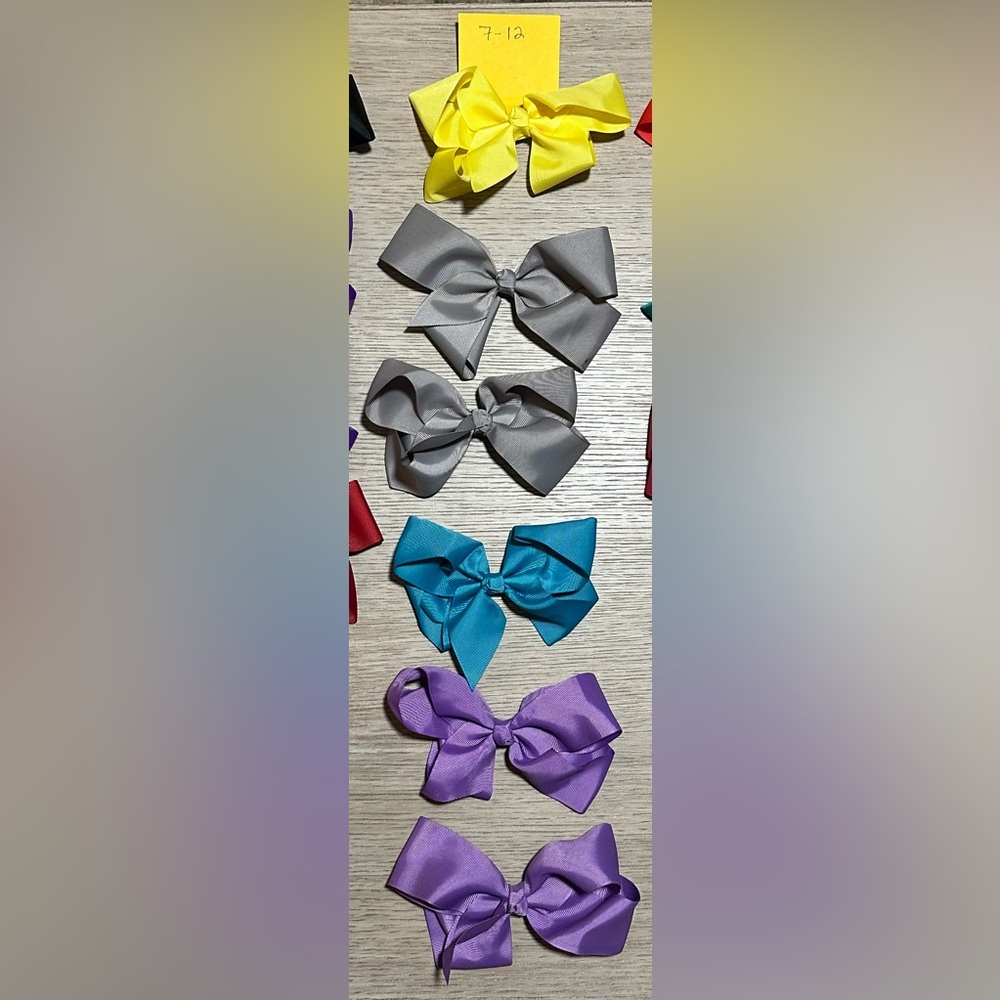 Ruffle Girl. 6” Grosgrain Hair Bows w/ small alligator clip. Hair bows #7-12.